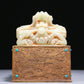 An Elaborate White Jade Gilt-Bronze-Mounted 'Dragon' Seal