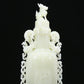 An Elaborate White Jade 'Kylin' Phoenix-Handled Vase