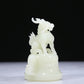 An Elaborate White Jade 'Kylin' Phoenix-Handled Vase