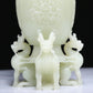 An Elaborate White Jade 'Scrolling Lotus& Dragon' Vase