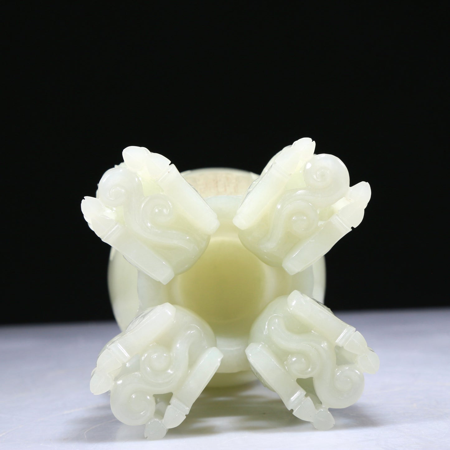 An Elaborate White Jade 'Scrolling Lotus& Dragon' Vase