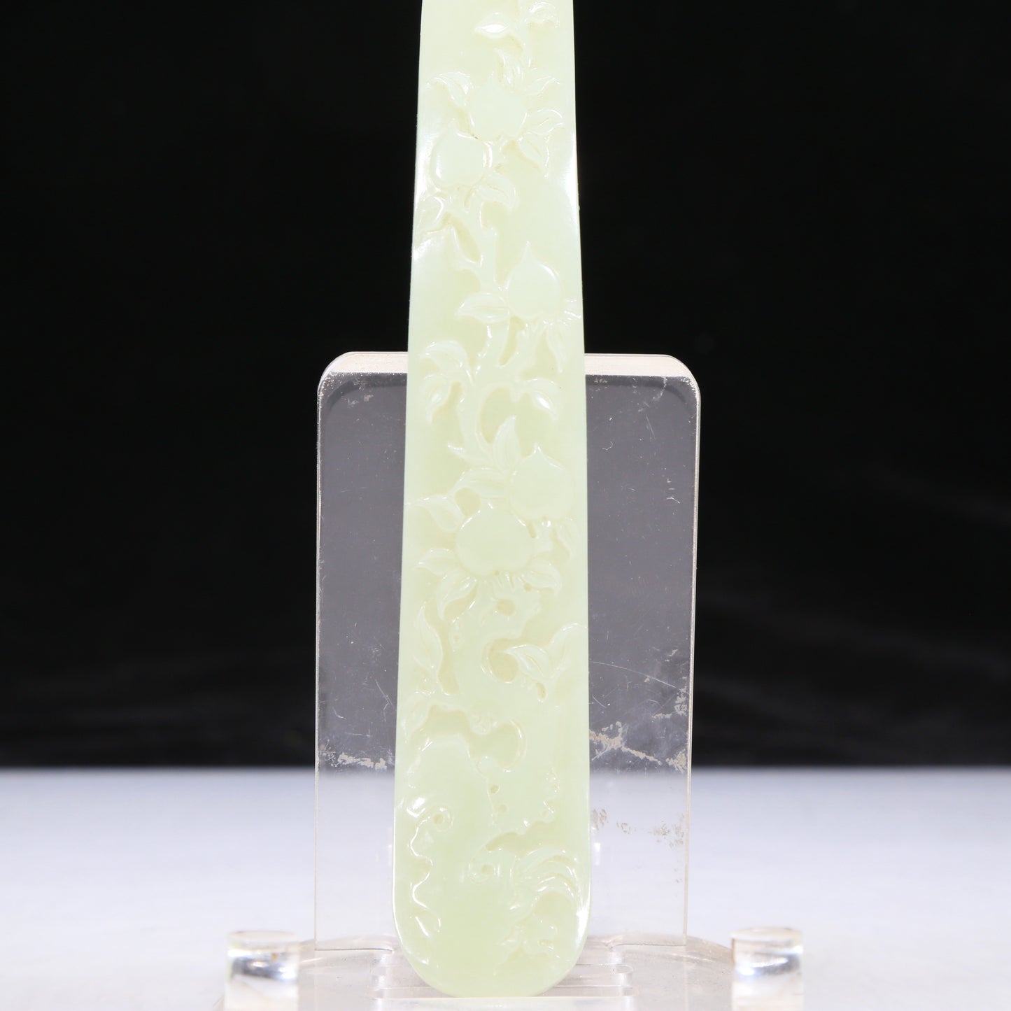 An Elaborate Imperial White Jade 'Bat& Peach' Ruyi Scepter With Imperial Poem Inscriptions From Qianlong Period