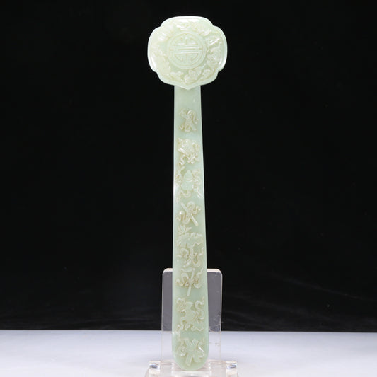 An Elaborate Imperial White Jade 'Weapons Of The Eight Immortals' Ruyi Scepter With Poem Inscriptions