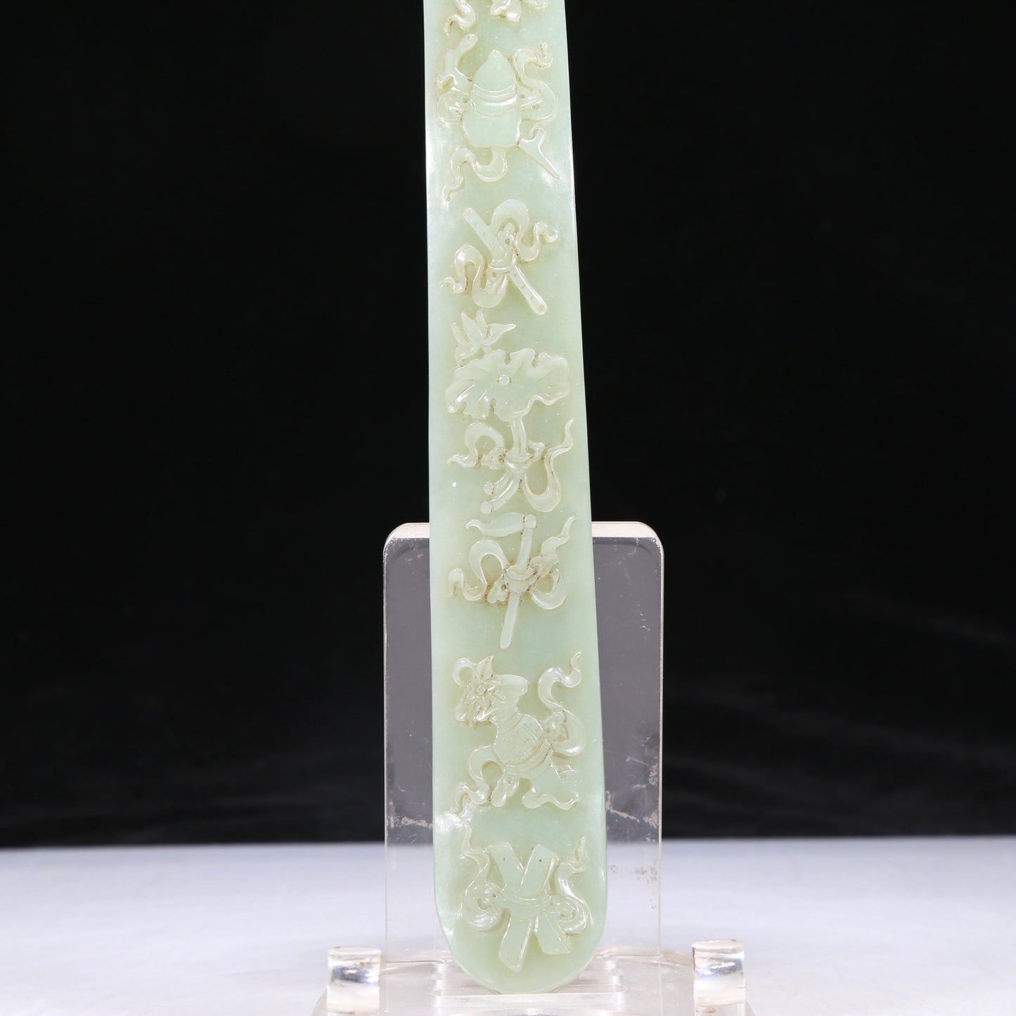 An Elaborate Imperial White Jade 'Weapons Of The Eight Immortals' Ruyi Scepter With Poem Inscriptions