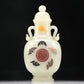 A Superb White Jade Gem-Inlaid 'Bat& Auspicious Cloud' Vase