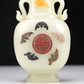 A Superb White Jade Gem-Inlaid 'Bat& Auspicious Cloud' Vase