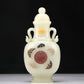 A Superb White Jade Gem-Inlaid 'Bat& Auspicious Cloud' Vase