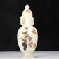 A Superb White Jade Gem-Inlaid 'Figure' Vase And Cover