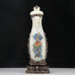 A Fabulous White Jade Gilt-Silver-Mounted Blueing 'Weapons Of The Eight Immortals' Vase And Cover