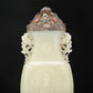 A Fabulous White Jade Gilt-Silver-Mounted Blueing 'Bodhisattva' Vase And Cover