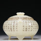 A Marvelous White Jade 'Lotus' Tripod Censer And Cover With Poem Inscriptions