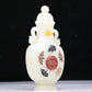 An Excellent White Jade Gem-Inlaid 'Bat' Vase And Cover