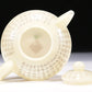 A Brilliant White Jade 'Poem' Teapot With Four Miniature Teacups