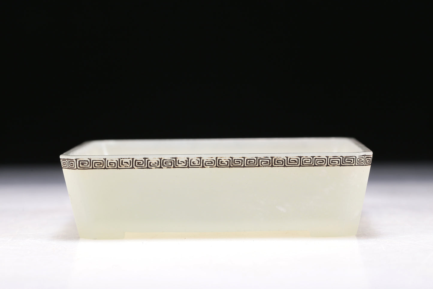 A Brilliant Rectangular White Jade Tray