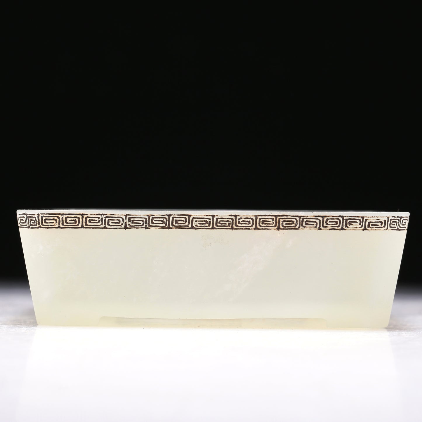 A Brilliant Rectangular White Jade Tray