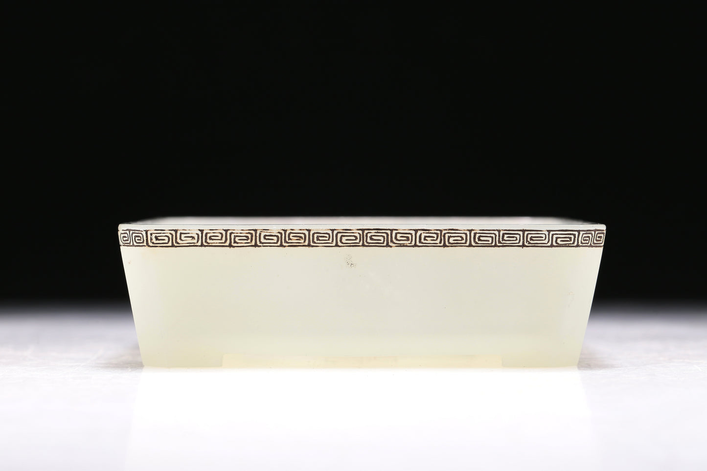 A Brilliant Rectangular White Jade Tray