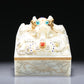 A Brilliant White Jade Gold-Mounted 'Dragon' Seal