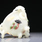 A Brilliant Imperial White Jade Gem-Inlaid 'Bird& Flower' Tripod Censer And Cover