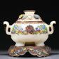 A Brilliant White Jade Gilt-Silver-Mounted Blueing 'Scrolling Lotus' Tripod Censer And Cover