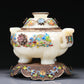 A Brilliant White Jade Gilt-Silver-Mounted Blueing 'Scrolling Lotus' Tripod Censer And Cover