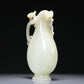 A Brilliant White Jade 'Dragon& Phoenix' Ewer