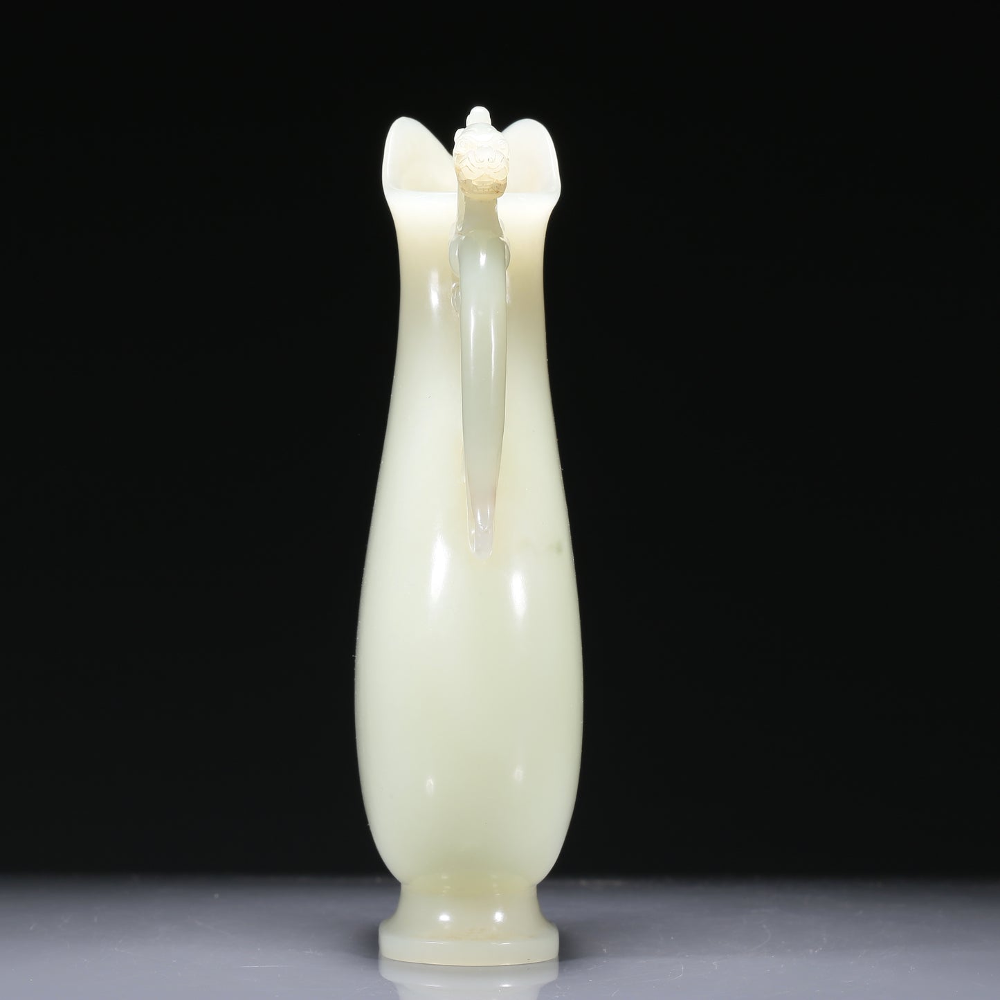 A Brilliant White Jade 'Dragon& Phoenix' Ewer