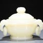 A Precious White Jade Ruyi-Handled Censer And Cover