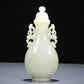 A Precious White Jade Phoenix-Handled Vase