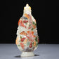 A Precious White Jade Gem-Inlaid 'Bat' Gourd-Form Vase