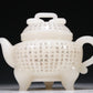 A Marvelous White Jade 'Poem' Tripod Ewer