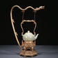 A Precious White Jade 'Poem' Teapot With A Gilt-Bronze 'Dragon' Handle And Stand