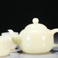 A Superb White Jade Teapot With Two Miniature Teacups