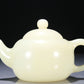 A Superb White Jade Teapot With Two Miniature Teacups