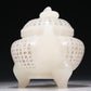 A Marvelous White Jade 'Poem' Tripod Ewer