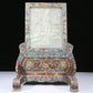 A Fabulous Cloisonne White Jade-Inlaid 'Figure' Table Screen With Imperial Poem Inscriptions From Qianlong Period