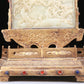 A Fabulous Gilt-Bronze White Jade-Inlaid 'Landscape' Table Screen With Poem Inscriptions