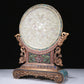 An Exquisite Imperial Cloisonne White Jade-Inlaid 'Dragon& Auspicious Cloud' Table Screen With Imperial Poem Inscriptions From Qianlong Period