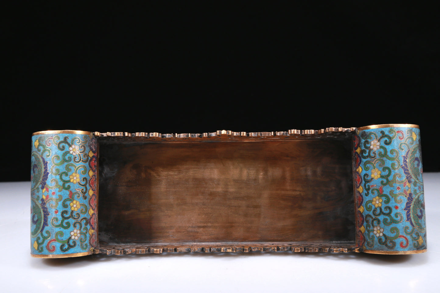 An Exquisite Imperial Cloisonne White Jade-Inlaid 'Dragon& Auspicious Cloud' Table Screen With Imperial Poem Inscriptions From Qianlong Period