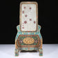 An Exquisite Imperial Cloisonne White Jade-Inlaid 'Dragon& Auspicious Cloud' Table Screen With Imperial Poem Inscriptions From Qianlong Period