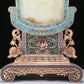 An Exquisite Imperial Cloisonne White Jade-Inlaid 'Dragon& Auspicious Cloud' Table Screen With Poem Inscriptions