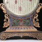 An Exquisite Imperial Cloisonne White Jade-Inlaid 'Dragon& Auspicious Cloud' Table Screen With Poem Inscriptions