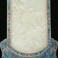 An Exquisite Imperial Cloisonne White Jade-Inlaid 'Elephant' Table Screen With Poem Inscriptions