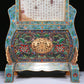 An Exquisite Imperial Cloisonne White Jade-Inlaid 'Guanyin Seated On A Dragon' Table Screen With Imperial Poem Inscriptions From Qianlong Period