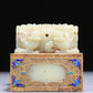 An Exquisite White Jade Gold-Mounted Blueing 'Dragon' Seal