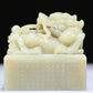 An Exquisite White Jade 'Dragon& Auspicious Cloud' Seal With Poem Inscriptions