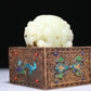 An Exquisite White Jade Gold-Mounted Blueing 'Auspicious Beast' Seal