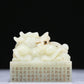 An Exquisite White Jade 'Dragon' Seal With Poem Inscriptions