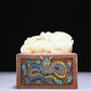 An Exquisite White Jade Gold-Mounted Blueing 'Dragon' Seal