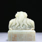 An Exquisite White Jade 'Dragon' Seal With Poem Inscriptions