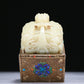 An Exquisite White Jade Gold-Mounted 'Dragon& Auspicious Cloud' Seal